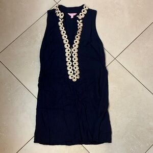 Lilly Pulitzer Navy Tunic with Cream Detailing